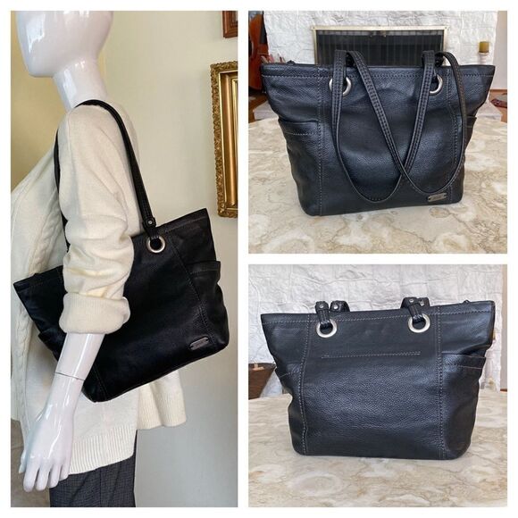 The Sak Black Leather Tote Bag - Picture 1 of 14